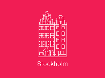 Stockholm building europe gamla stan illustration line stockholm sweden vector