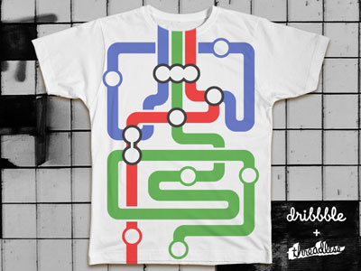Rapid Transit T-shirt illustration illustrator lines map metro shirt subway threadless trains tshirt