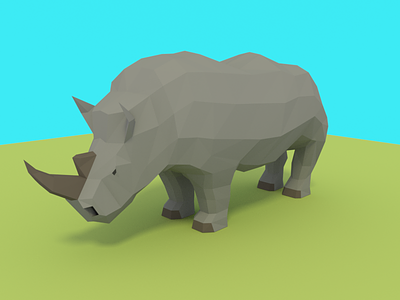 Low Poly Rhino blender low poly rhino rhinoceros