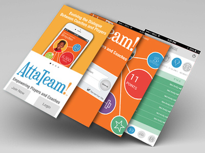 Attateam Mobile App design app design flat typography ui ux