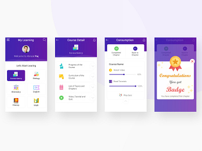 My Learning App app design ui ux