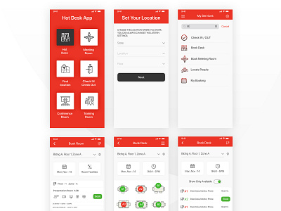 Hot-desk App design app ui ux