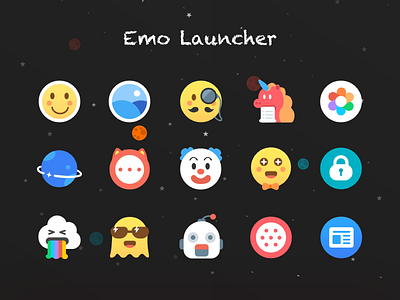 Emo Launcher Icon design android application emoji google store icon illustration launcher
