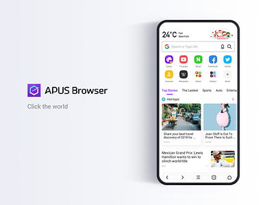 APUS Browser 2.0 apus article browser chrome colorful cute download feed icon read seach shot ui video young