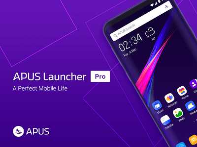 APUS Launcher Pro android beautiful color cool design gui icon illustrations input box ios launcher line phone purple science and technology the gradient typography ui ux visual
