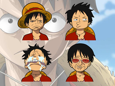 4 x Twitch Emotes - One Piece - Monkey D Luffy anime emote luffy monkeydluffy onepiece stream twitch twitchemote twitchstreamer