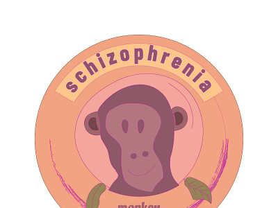 monkey schizophrenia branding design illustration illustrator monky monogram monoline vector