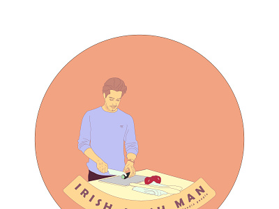 man cooking branding character cook cookig design illustration kitchen man mancooking monoline vector