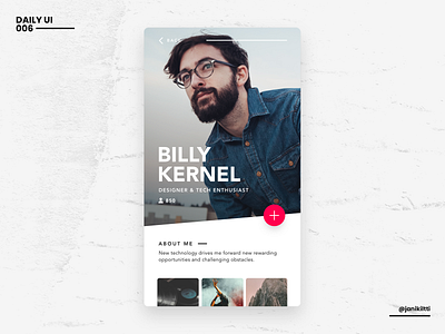 Not So Daily UI - 006 - User Profile adobe xd daily ui user profile ux ui