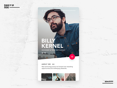 Not So Daily UI - 006 - User Profile