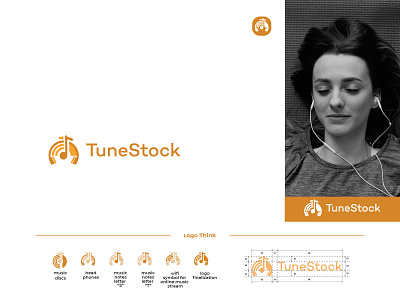 logo for music stream app (TuneStock) 100usd 99design app design appdesign branding creative design flat food app freelancer illustration logo contest logo design logodesign logotype modern logo music music app new logo vector