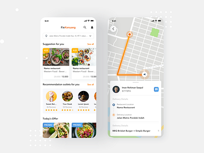 Food Delivery Exploration app dasboard design graphic icon ios minimal ui ux vector web