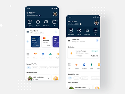 Digital Payment Mobile App - Fintech app dasboard design flat ios typography ui ux web website