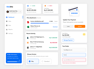 UI Component - Seller Management Web App app dasboard design flat illustration ios typography ui ux web