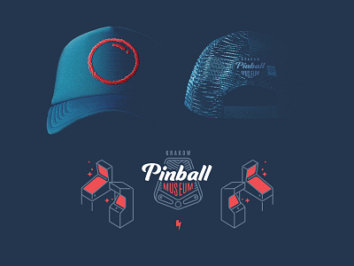 Pinball Museum - identity arcade branding dark flipper pinball players retro trucker hat
