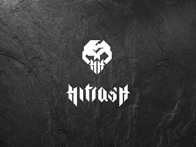 DJ Hitrash clubbing dark theme dj logo nightlife skull techno turntables vinyl