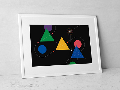 Abstract Color & Composition Study abstract atom circle color composition dots eames modern paul rand primary stroke triangle