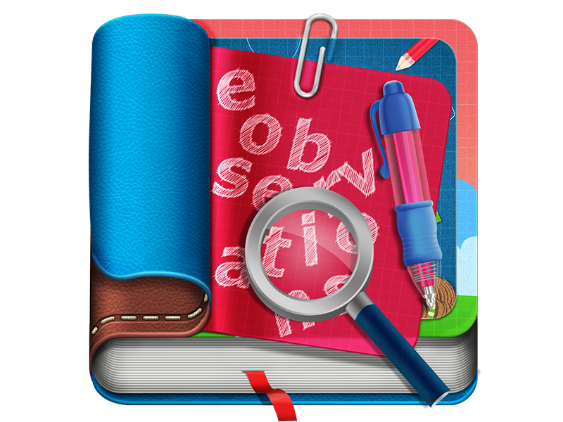 App Icon iphone icon ios icon book leather magnifying glass pen illustration app icon book icon