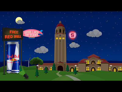This one is for the web version of the app background balloon blimp building rolling hills stanford university