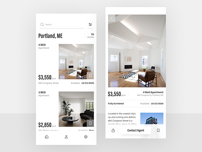 Real Estate App apartment app app design clean clean ui design interface interface design luxury design minimal mobile mobile app mobile ui real estate realestate rental rental app ui ui ux ui design