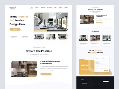 Redesign By Design Interior Inc. Landing Page 3d animation app branding design figma freetemplate graphic design illustration landingpage logo motion graphics redesign sketch ui uikits uiux ux vector web