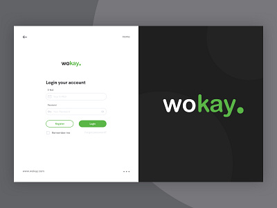 wokay Login app design illustration sketch test ui ux web