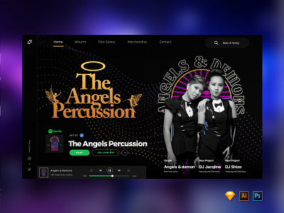 angel percussion app design illustration sketch ui ux web
