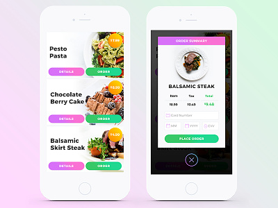 Food App - Concept clean food app minimalist