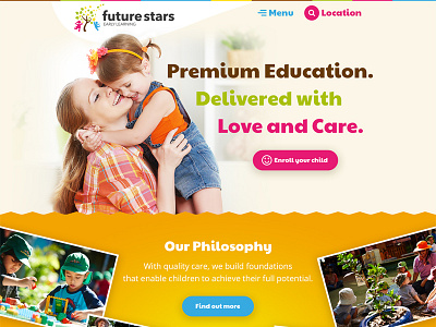 Website Design - Future Stars Early Learning clean colorful modern website