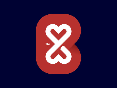 Big Family Logomark branding heart infinite love logo logomark non profit red