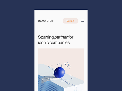 Mobile Website — Blackster Capital 2020 3d acumin animation blackster blue canvas capital carousel corporate early stage figma footer investment mobile neue haas grotesk orange scroll turnaround vindar web design