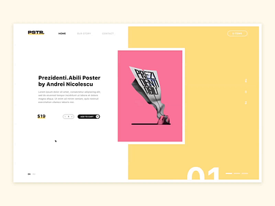 Poster Shop Website animation cart concept figma front end orange poster product purple shop sidebar slider store ui ux vindar web design website yellow