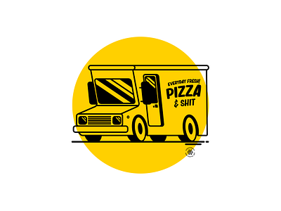 Pizza Truck adorable cartoon clean daily design digitalart digitalartist everydayfood flat food foodtruck game illustration ink inking pizza pizzatruck truck van vector