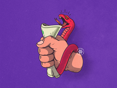 Money & Power clean design digitalart digitalartist flat hand icon illustration logo money poison power snake