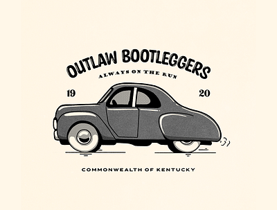 Outlaw Bootleggers branding car daily design digitalart digitalartist flat graphic design hotrod illustration kentucky moonshiners patch vectorartwork