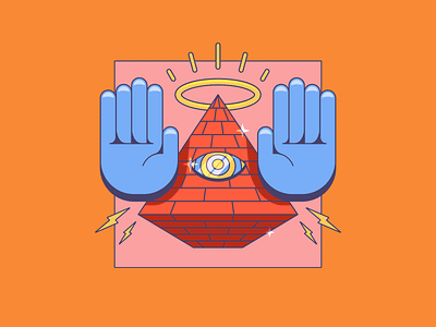 Join the Cult. cult design digitalart flat geometric graphic design illuminati illustration pyramid vector