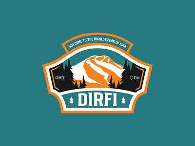 Mount. Dirfi | Badge Logo Design badge branding design digitalart flat illustration logo logo badge vector vectorartwork