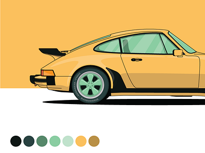 Porsche 930 Turbo adobe design digitalart digitalartist flat illustration illustrator vector vectorartwork