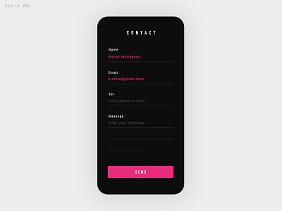 Daily UI Challenge #082 - Form