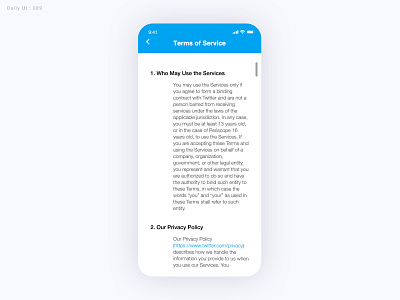 Daily UI Challenge #089 - Terms of service