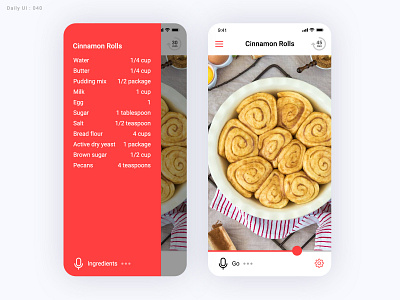 Daily UI Challenge #040 - Recipe 040 daily ui dailyui recipe ui