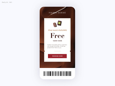 Daily UI Challenge #061 - Redeem Coupon chocolate coupon daily ui dailyui ui