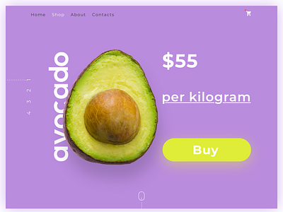 Avocado adobexd avocado design flat fresh landing page shop web xd