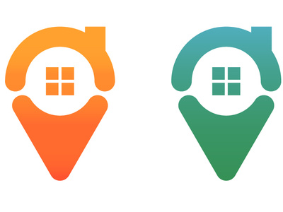 Geotag House Logo Design construction geotag home house logo logodesign mapa