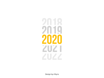 2020 new year typography design