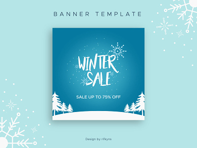 Winter Sale Banner Design Template for Social Media banner branding illustration template design typography winter sale
