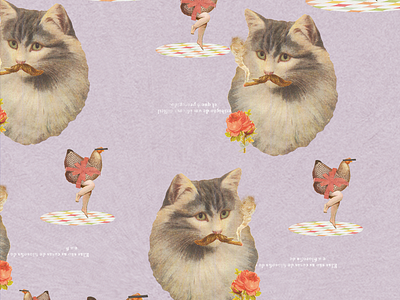 Cat and baron art collageart cover illustration poster