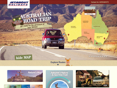 Jetabout Australia australia design flat graphic design interactive jetabout roadtrip web website