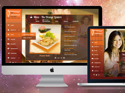 Orange Lantern clean design flat food graphic design interactive layout modern roadtrip vietnamese web
