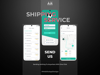 Send US - Shipping Service Mobile app design mobile app order product send shipping shipping service ui uiux ux uxiu